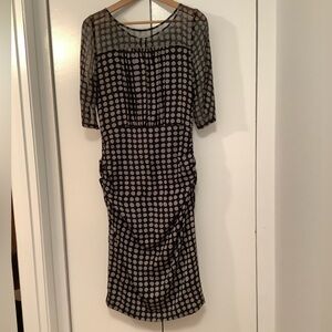 Tracey Reese grey polka dot dress size 8